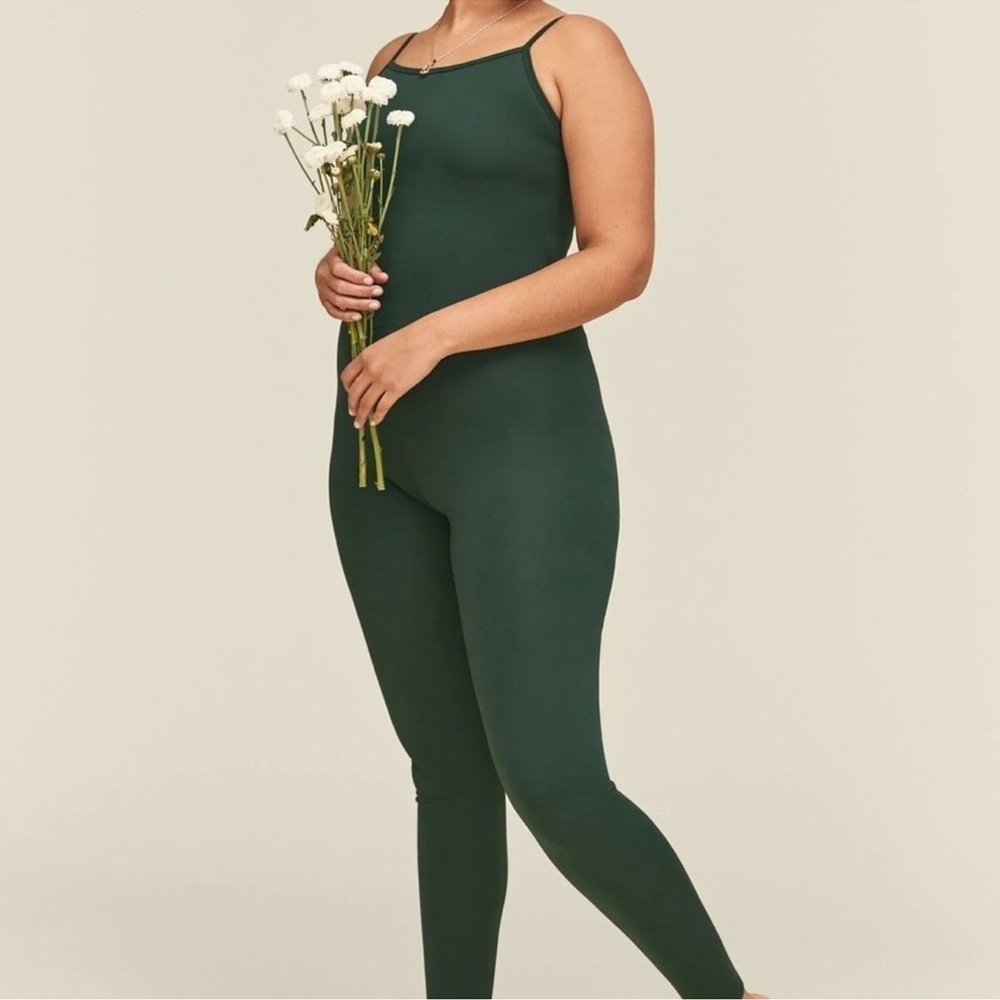 Girlfriend Collective Moss Cami Unitard Green One Piece Casual Jumpsuit Size XXL